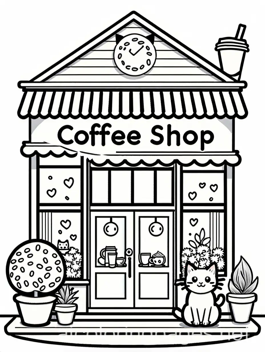 Kawaii-Coffee-Shop-Coloring-Page-with-Cat