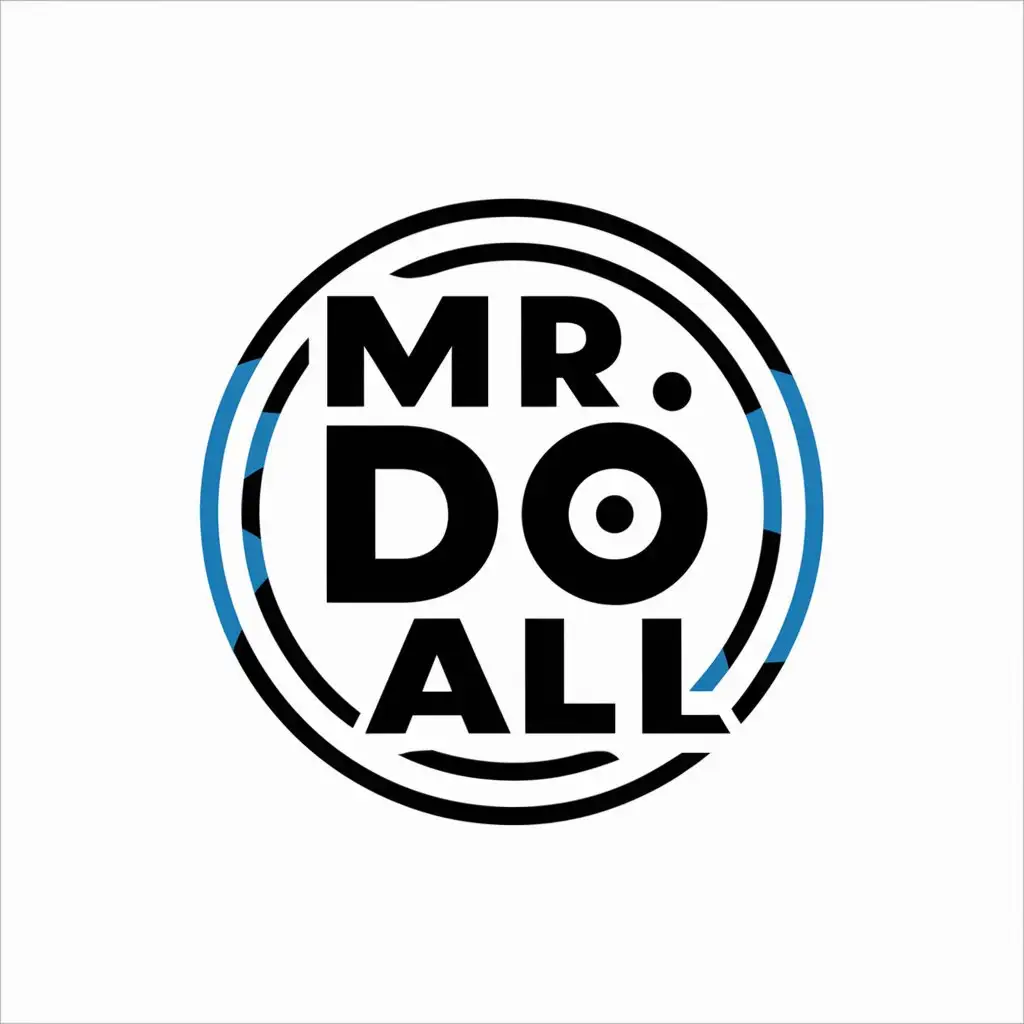 LOGO Design For Mr Do All Bright Blue Black with Versatile Tools Theme