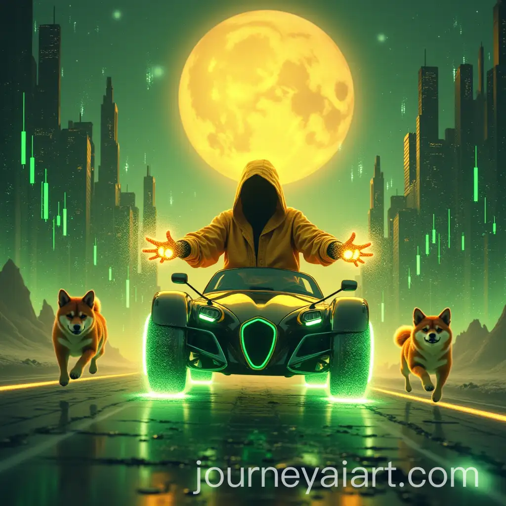 Shytoshi-Kusama-Riding-Futuristic-Car-through-Crypto-Bull-Run-Landscape