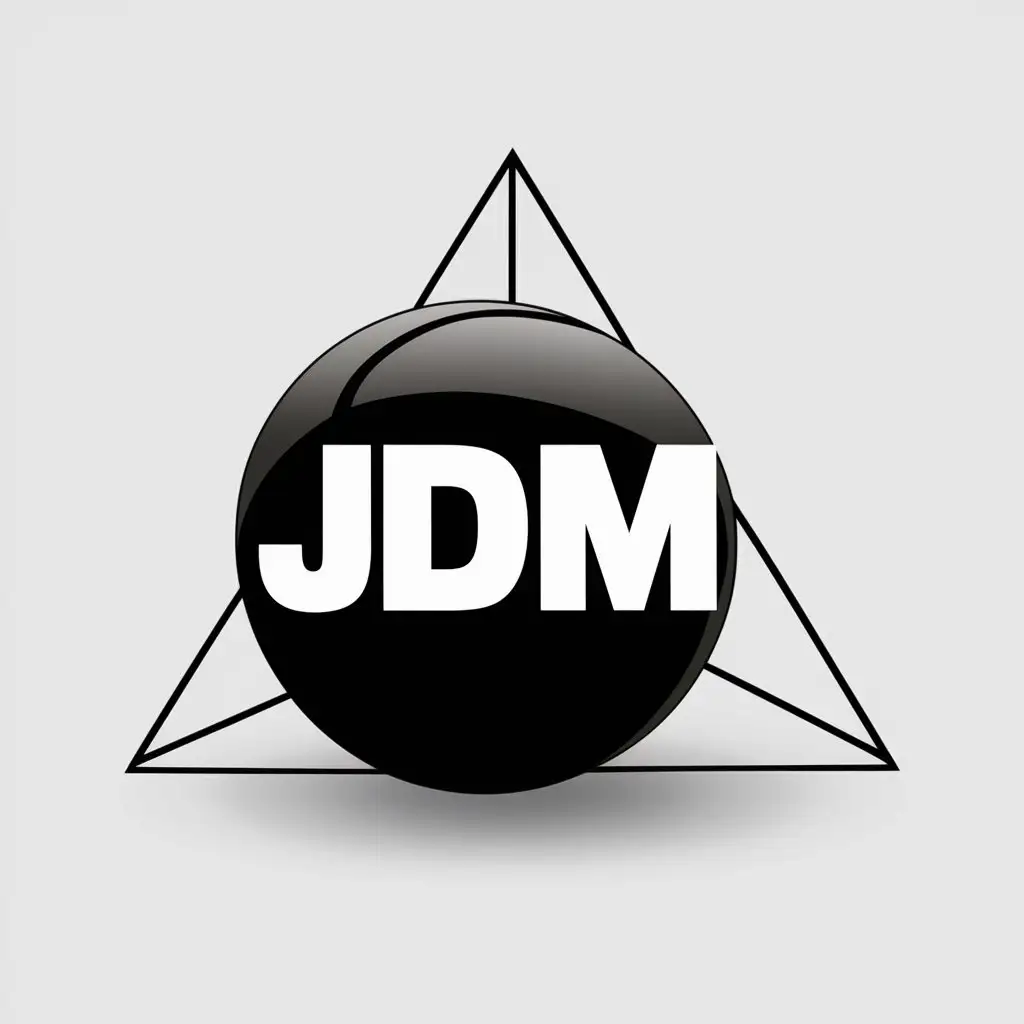 LOGO Design For JDM Minimalistic 3D Vector Logo with Sphere and Triangle Symbol