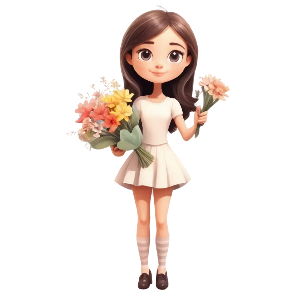 Cute-Cartoon-Girl-Holding-Flowers-PNG-Image-for-Vibrant-and-HighQuality-Illustrations