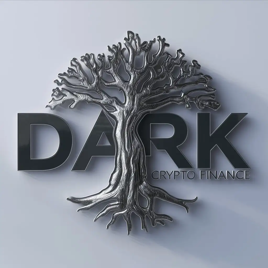 a logo design,with the text "DARK", main symbol:Sequoia,complex,be used in Crypto Finance industry,clear background