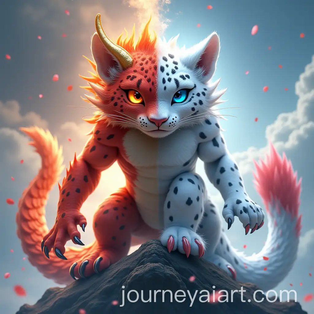 Hybrid-Anthropomorphic-Furry-Creature-with-Dragon-and-Snow-Leopard-Features-on-Mountain-Peak