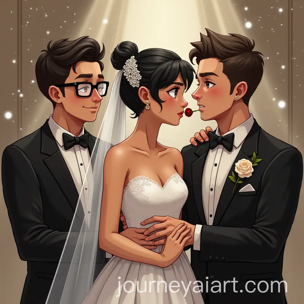 Three-Grooms-Getting-Married-at-the-Altar-in-a-Wedding-Ceremony