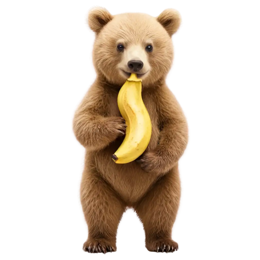 Adorable-Little-Bear-Eating-a-Banana-HighQuality-PNG-Image-for-Versatile-Use