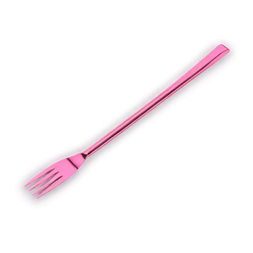 A pink metal fork