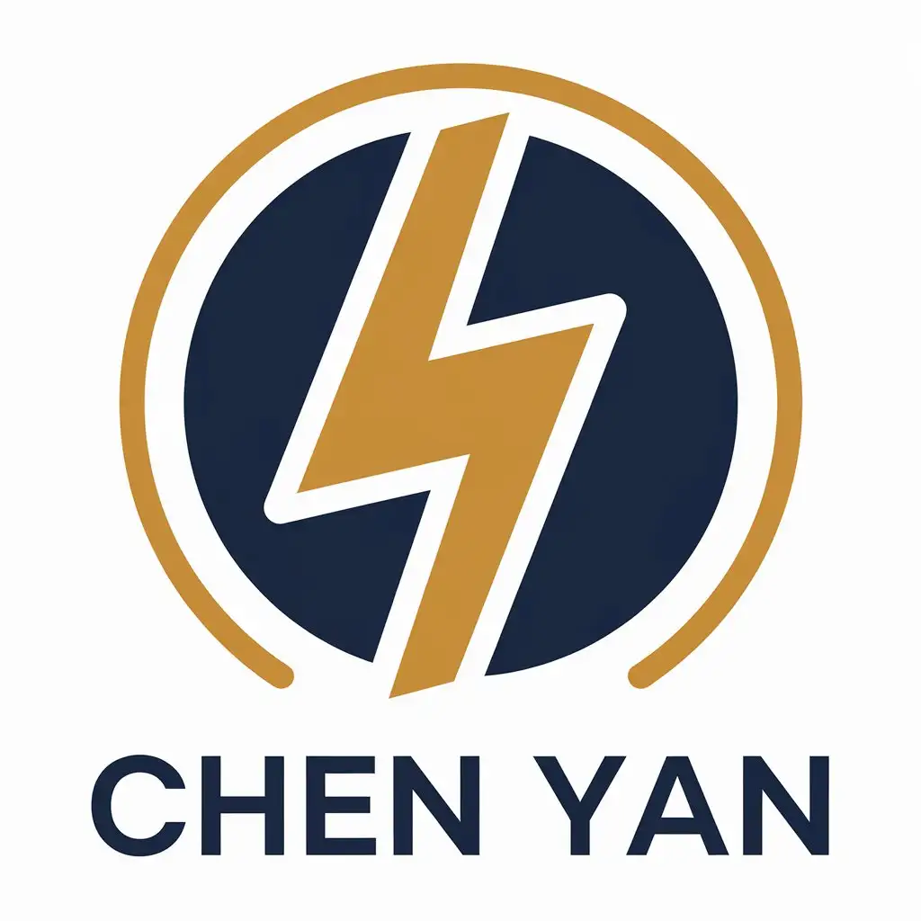 a vector logo design,with the text "Chen Yan", main symbol:electric icon,Moderate,be used in Technology industry,clear background