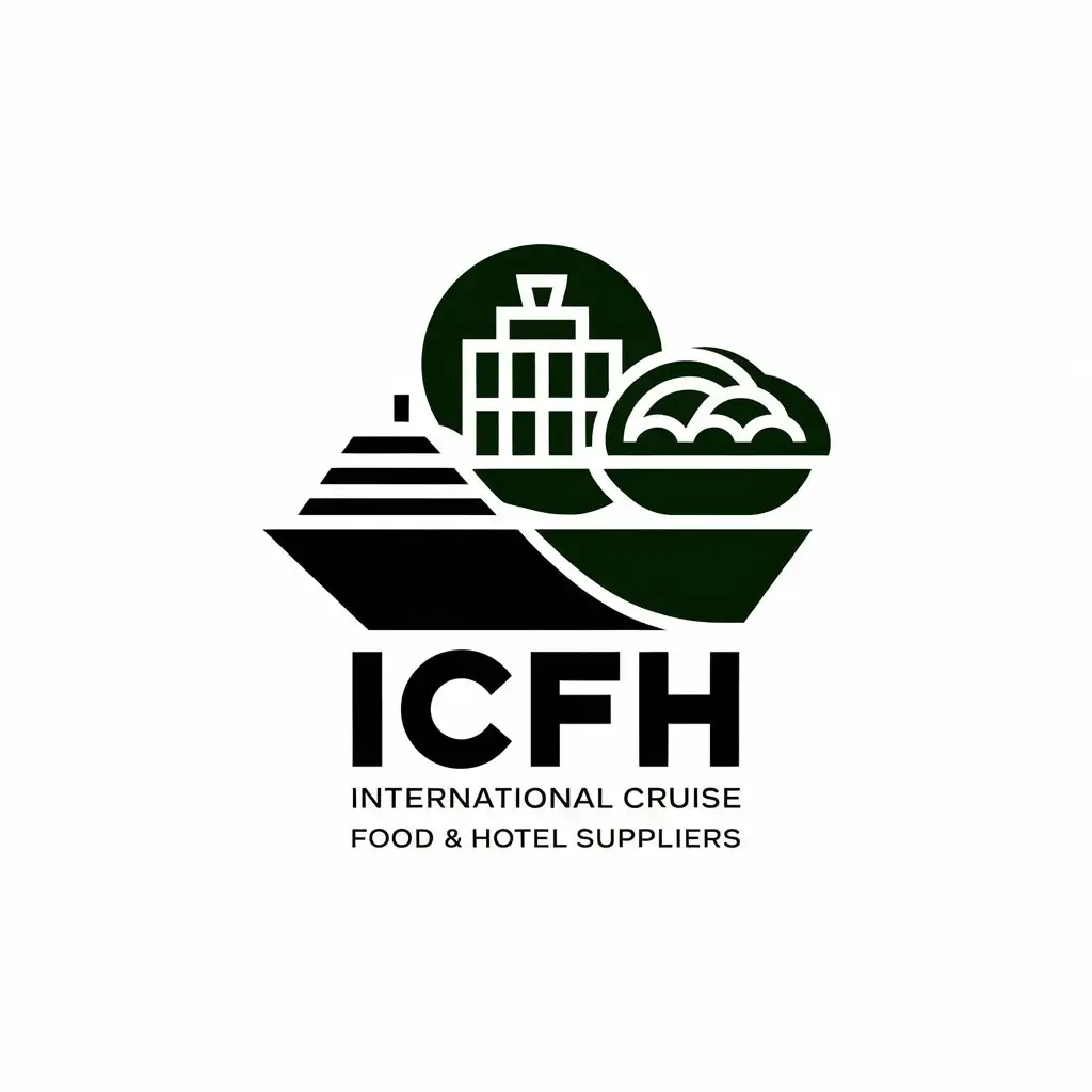 LOGO Design for ICFH International Cruise Food Hotel Suppliers with Modern Theme for Restaurant Industry