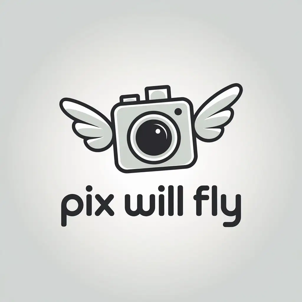 LOGO Design for Pix Will Fly Playful Minimalistic with Clear Background