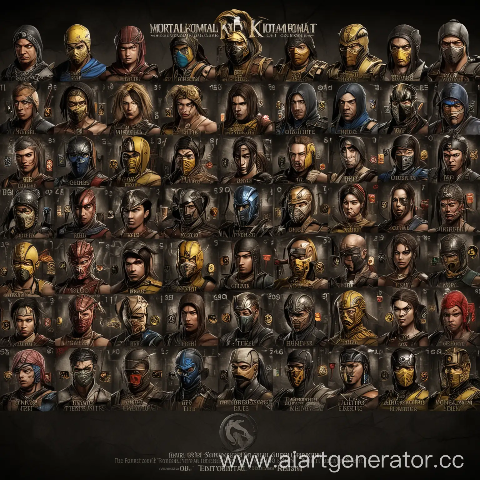 Selection-Menu-for-Ten-Mortal-Kombat-Characters