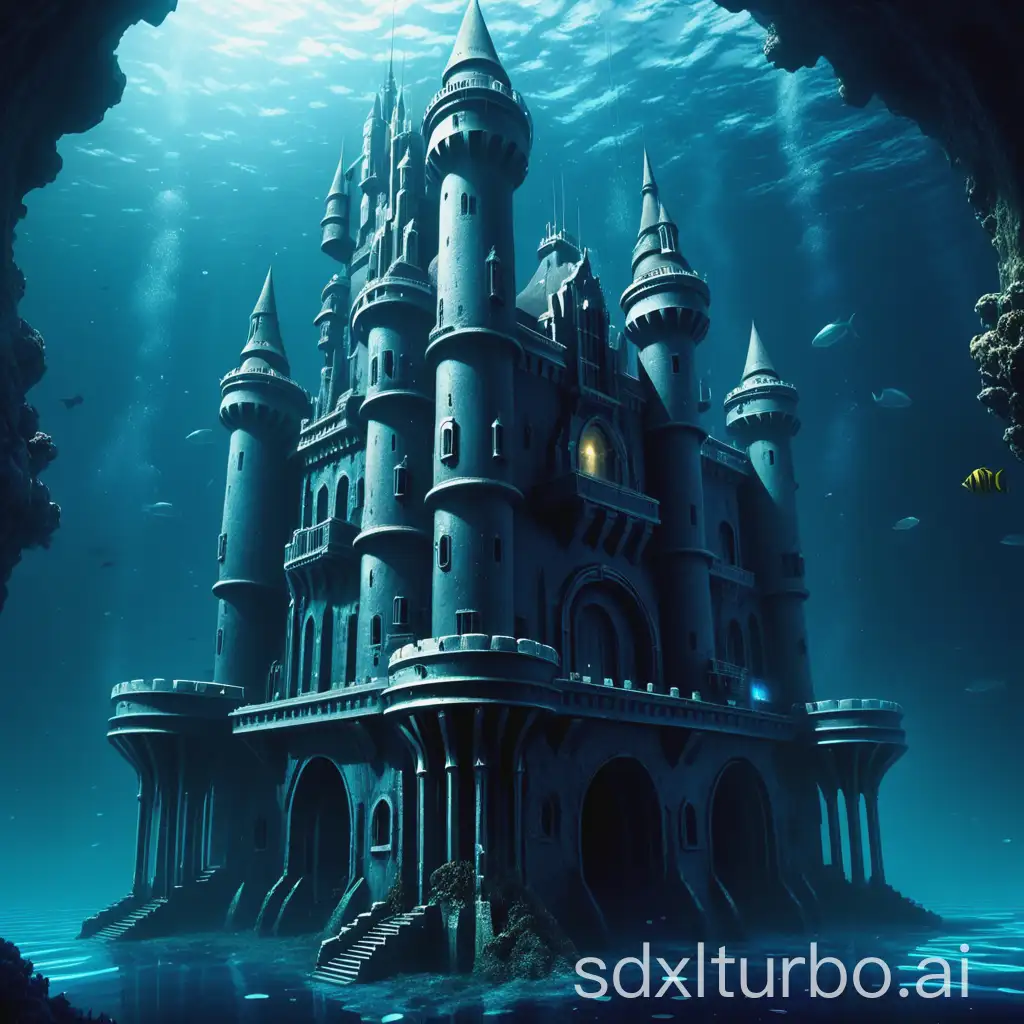 Futuristic-Castle-Submerged-in-the-Deep-Sea-HD-Science-Fiction-Art