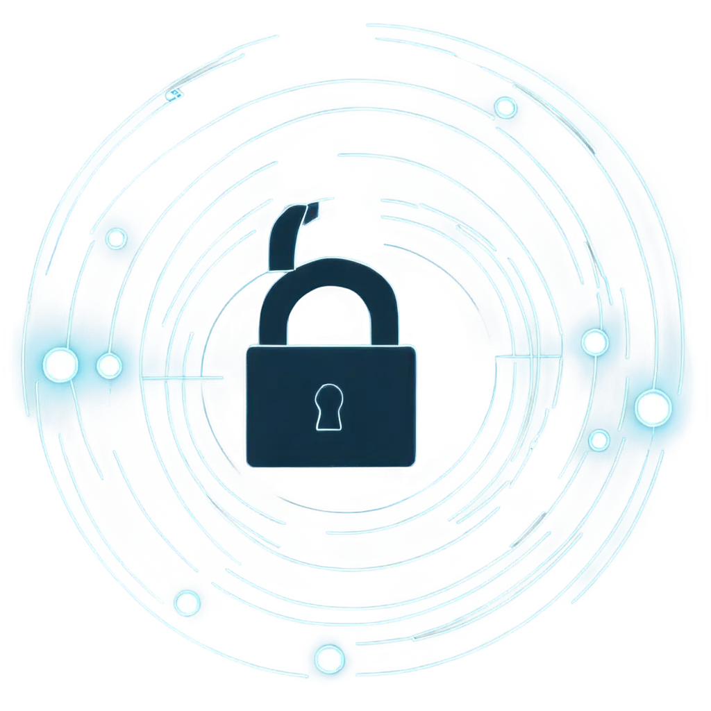 Modern-Stylized-Digital-Lock-PNG-Image-for-Cybersecurity-and-Data-Protection