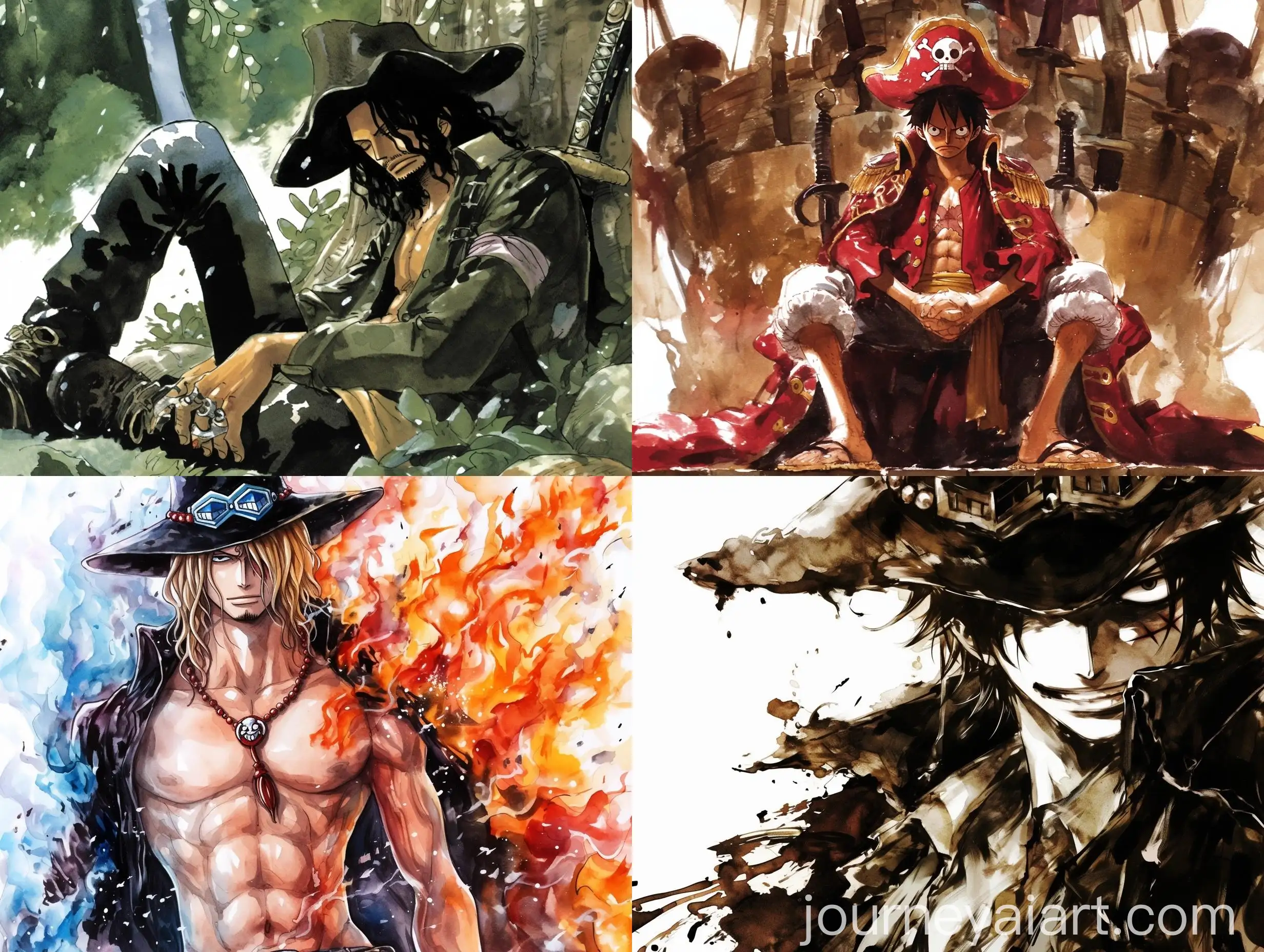 Watercolor-Manga-Pirate-Character-from-One-Piece-Series