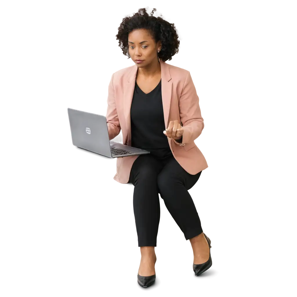 PNG-Image-of-a-Black-Woman-with-Computer-Empowering-Diversity-in-Technology