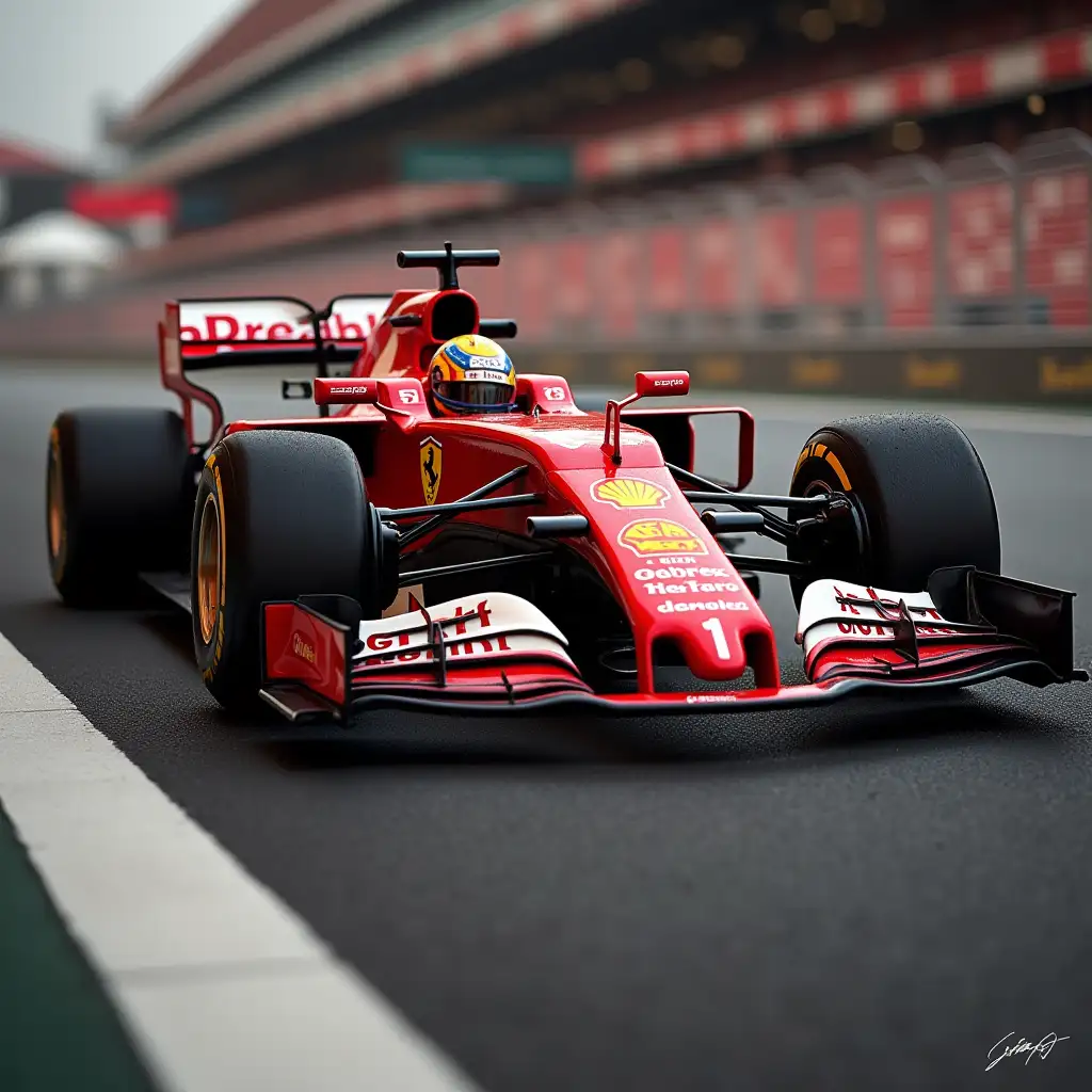 Formula-One-Ferrari-Racing-Car-in-Action-on-Track