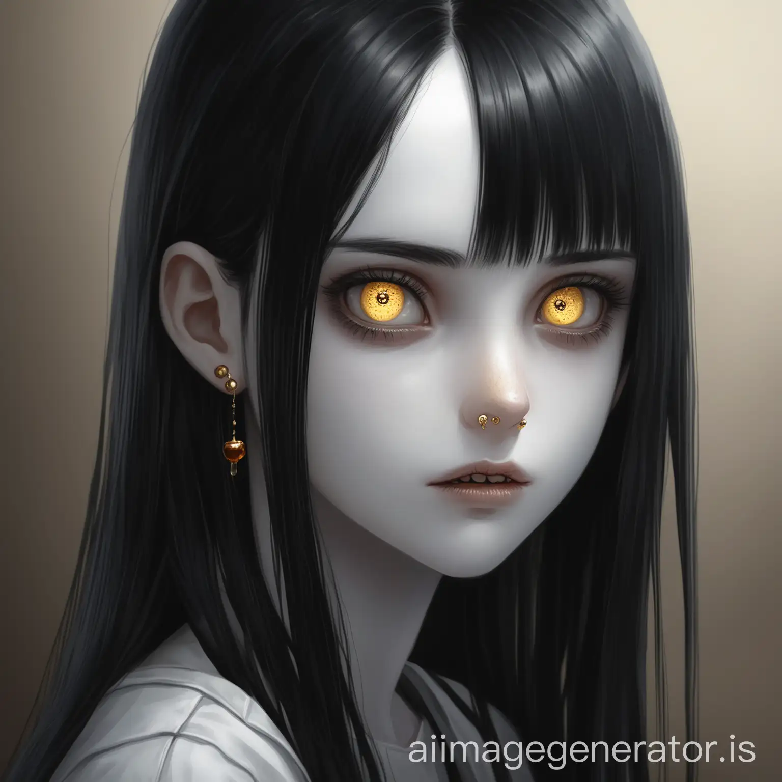 Portrait-of-a-High-School-Girl-with-Long-Black-Hair-and-HoneyColored-Eyes