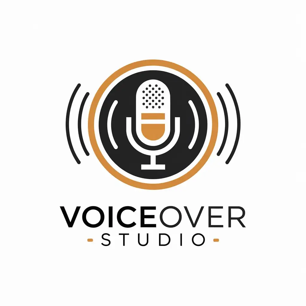 LOGO Design for Voiceover Studio Vector Logo with Music Symbol and Clear Background