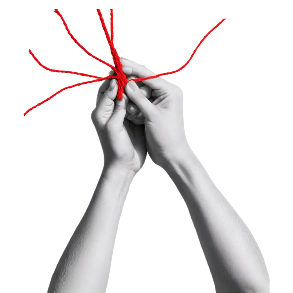 PNG-Image-of-Two-Hands-Tied-with-Red-Thread-Black-and-White-Drawing-for-Emotional-and-Symbolic-Visuals