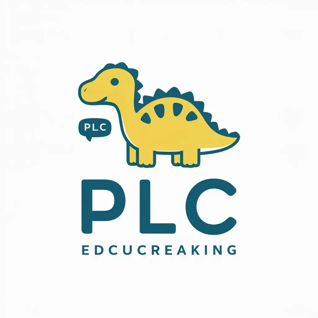 LOGO Design for PLC Minimalistic Vector Logo Featuring a Kid Dinosaur for the Education Industry