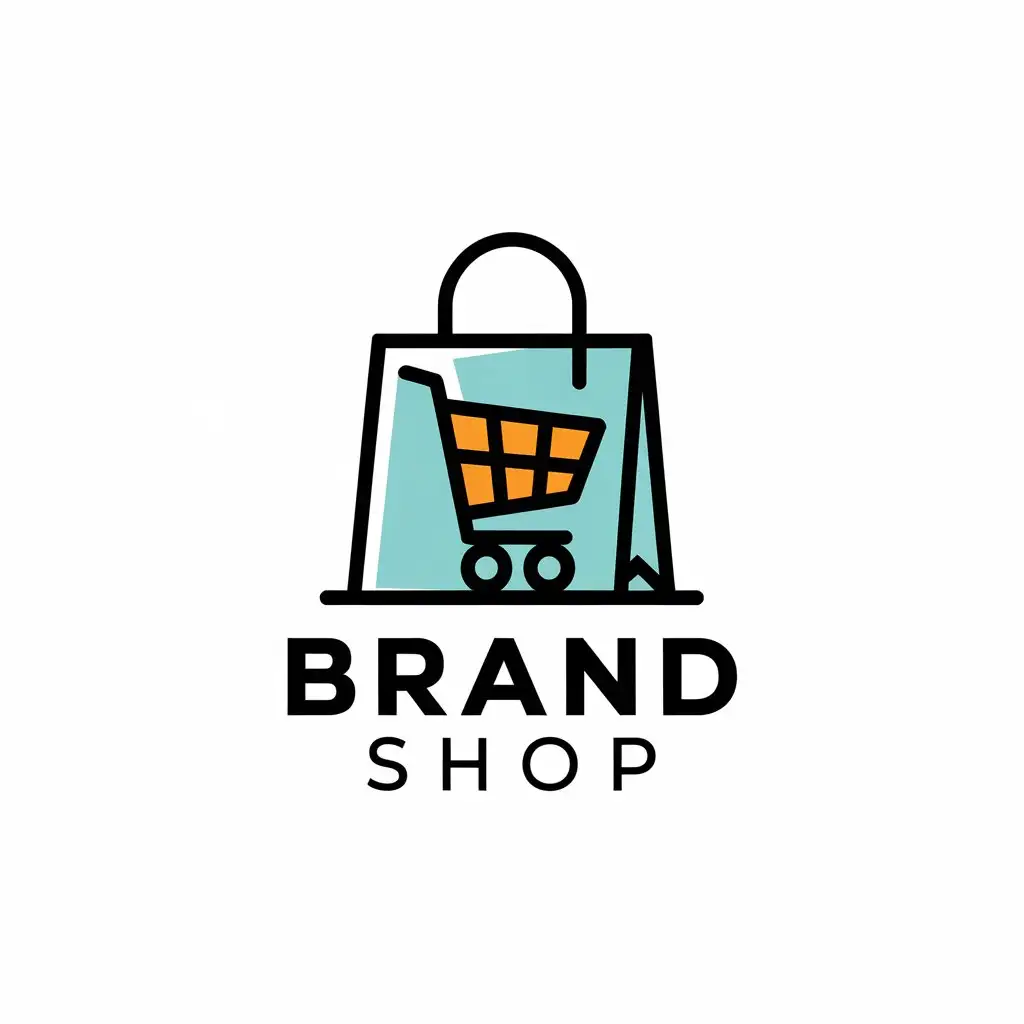 LOGO Design for BRAND SHOP Vector Style with Shopping Theme on Clear Background