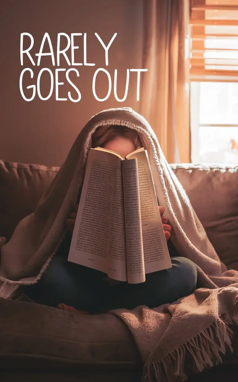 Person Relaxing on Couch Covered with Throw Blanket Reading Book