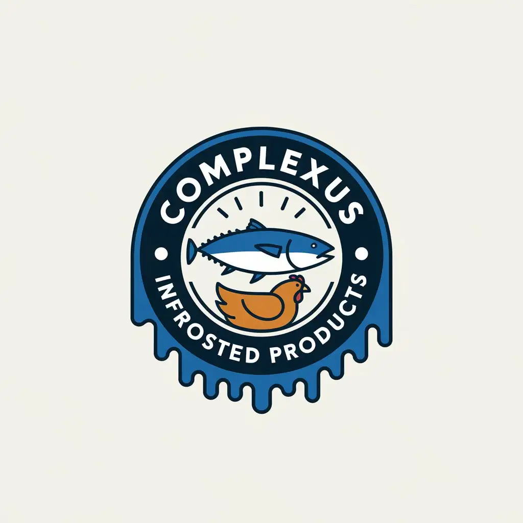 LOGO Design for Complexus InFrosted Products Tuna Fish Chicken with Melting Ice Theme