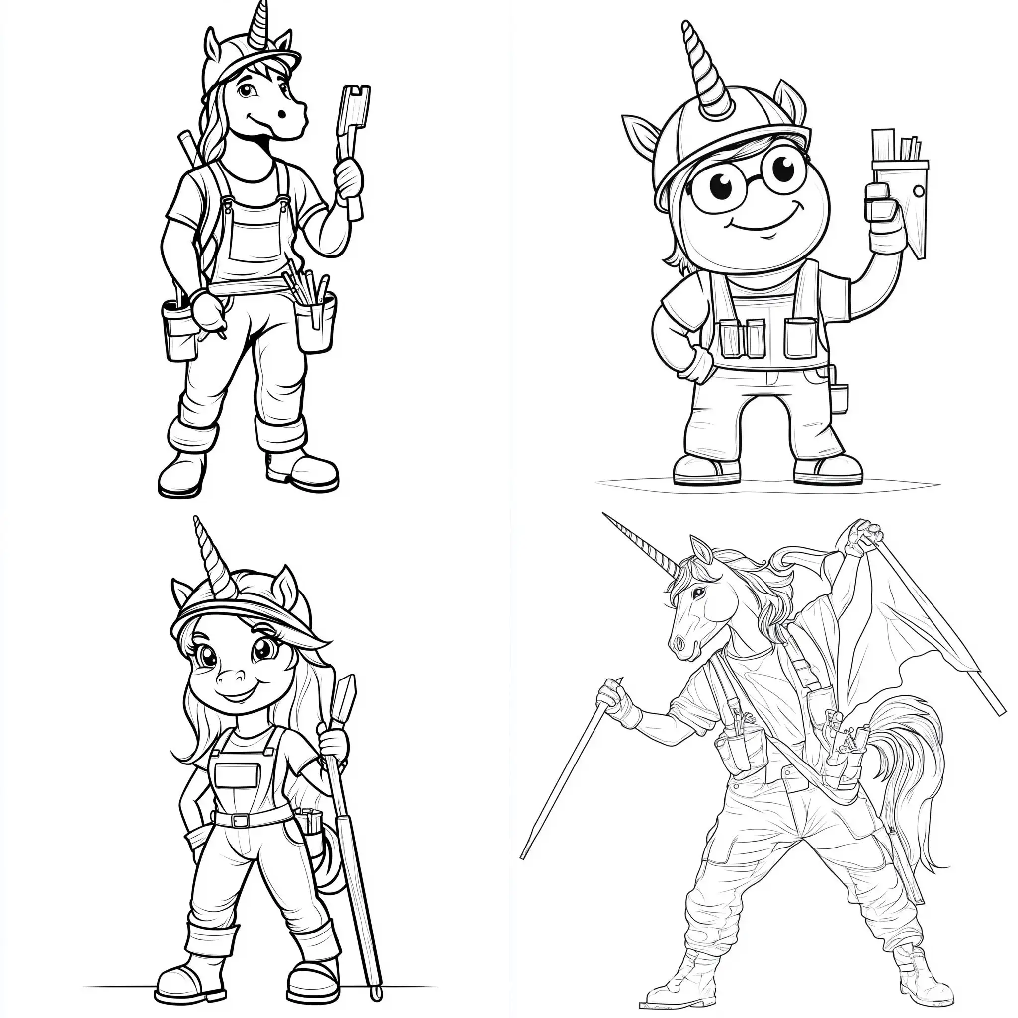 Cartoon-Unicorn-Carpenter-in-Minimalist-Style-on-White-Background