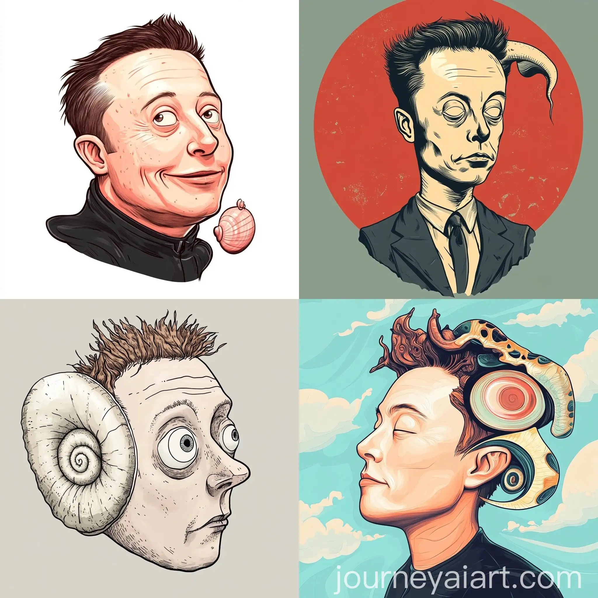 Cartoon-Elon-Musk-Mollusk-Hybrid