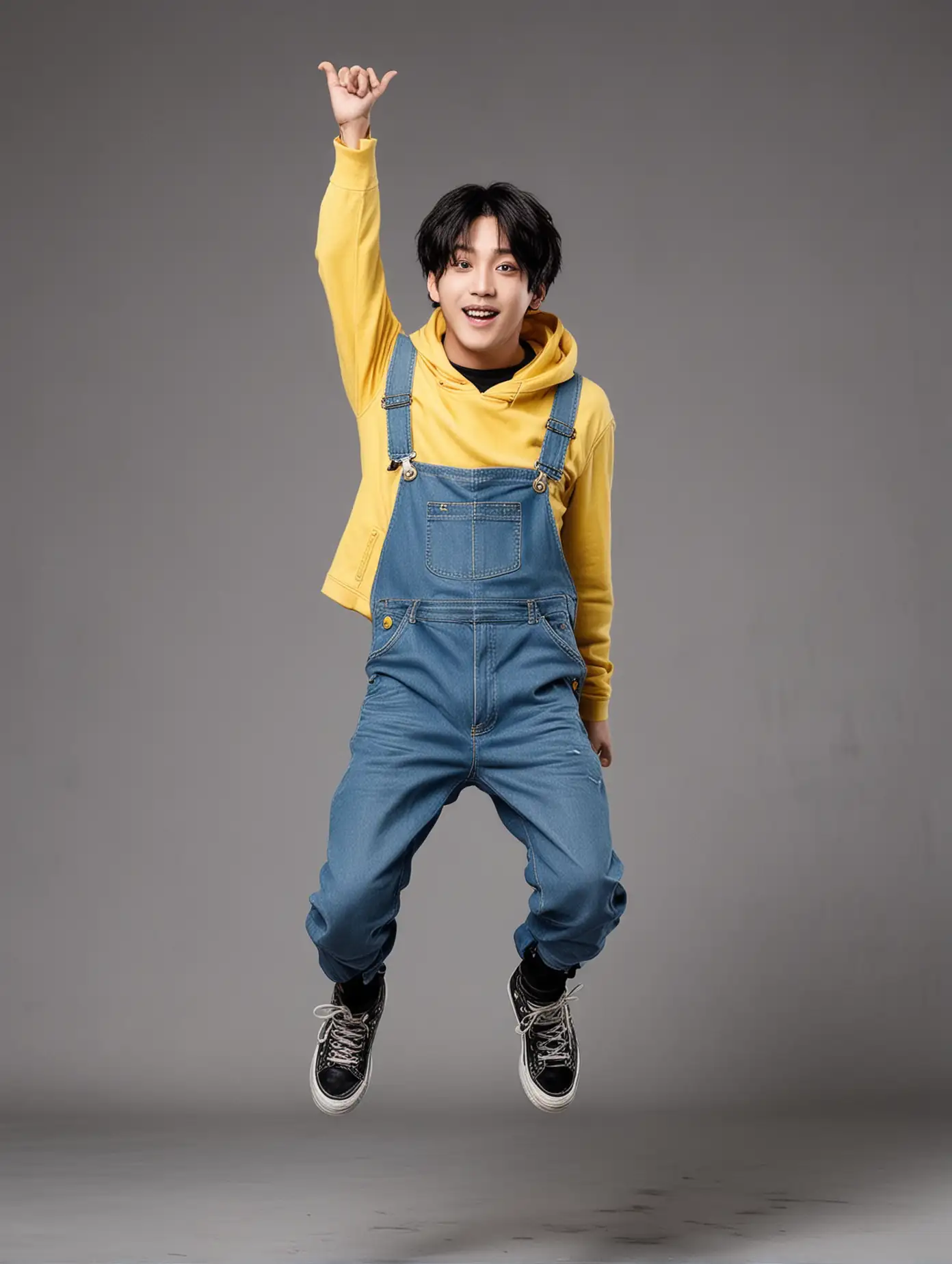 Young-BTS-Member-Jumping-in-Air-in-Minion-Outfit