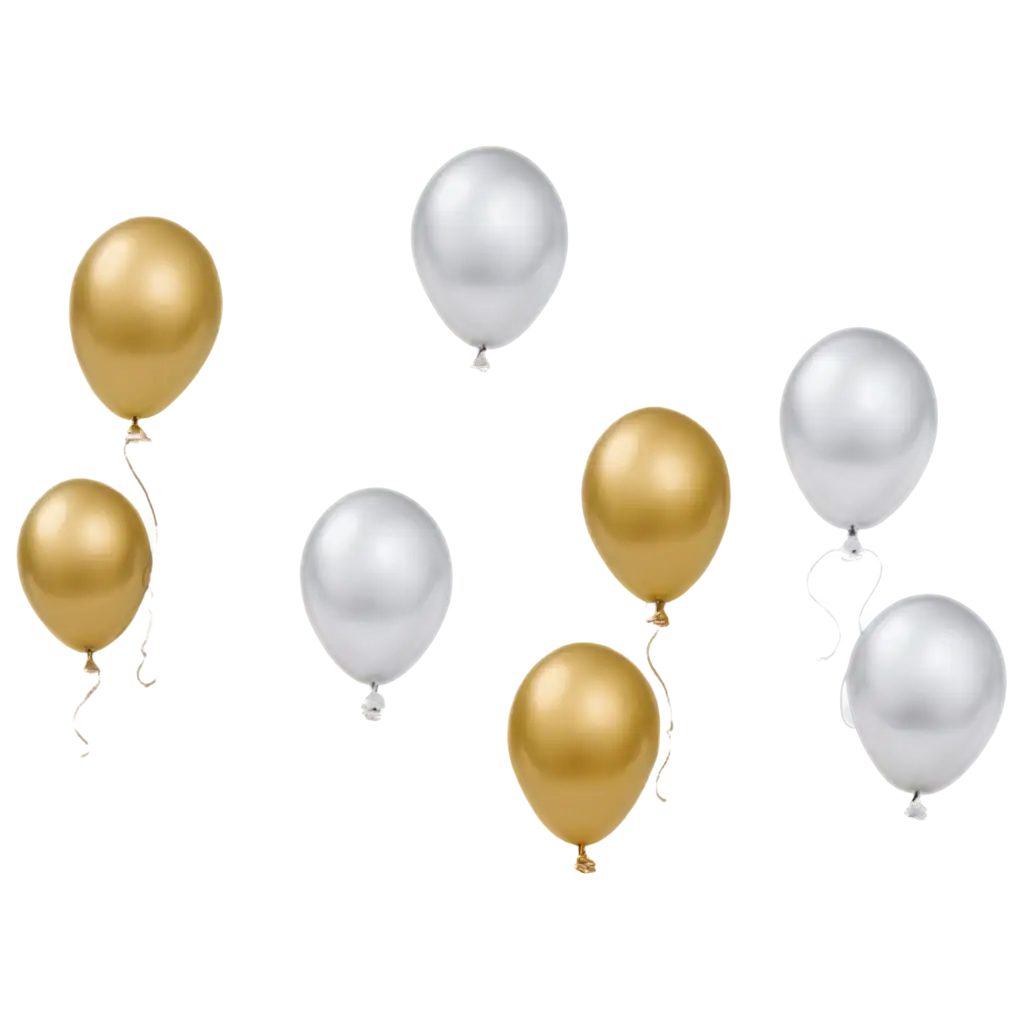 Balloons , gold silver