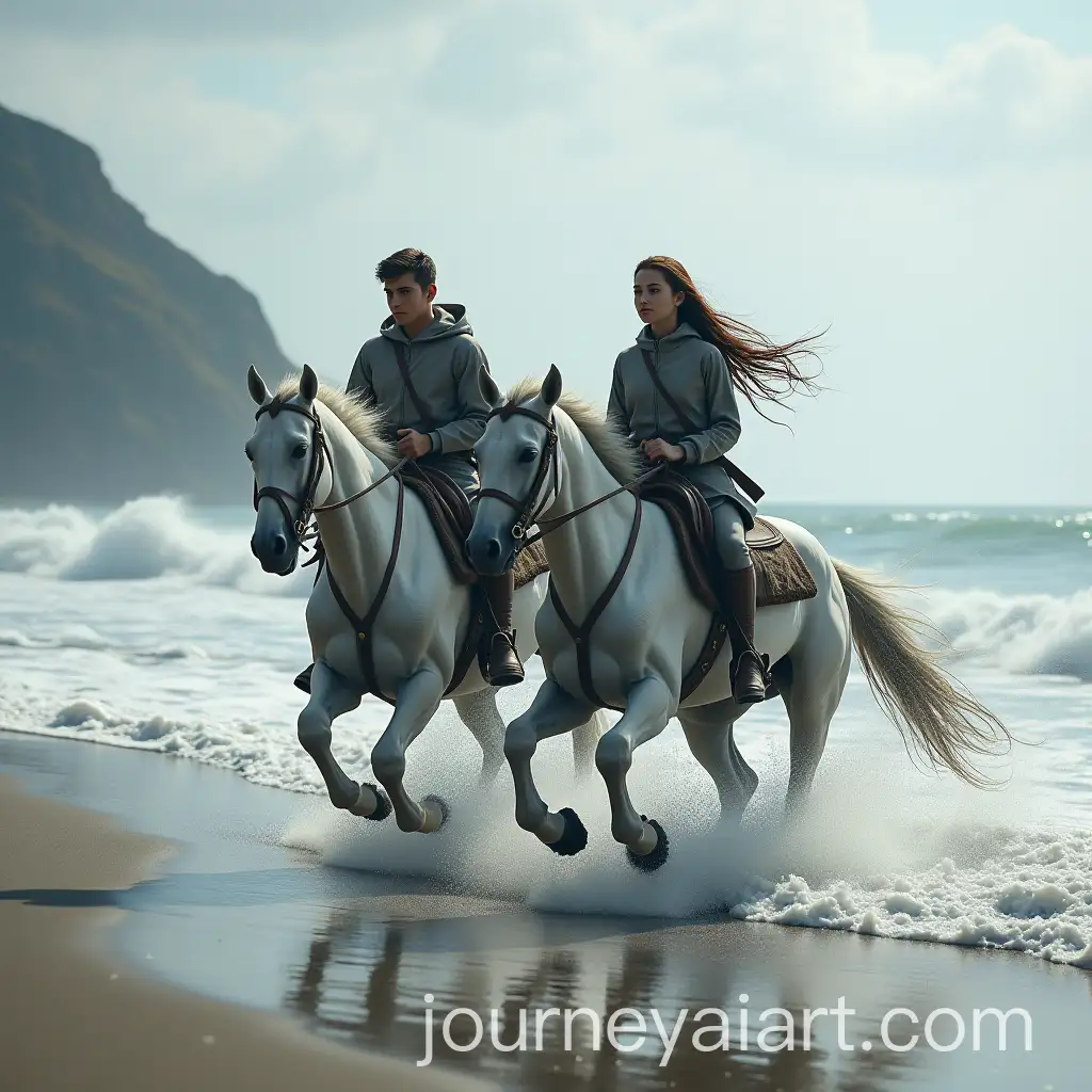 Teenagers-Riding-Horses-Along-the-Seacoast-in-a-Fantasy-Chase