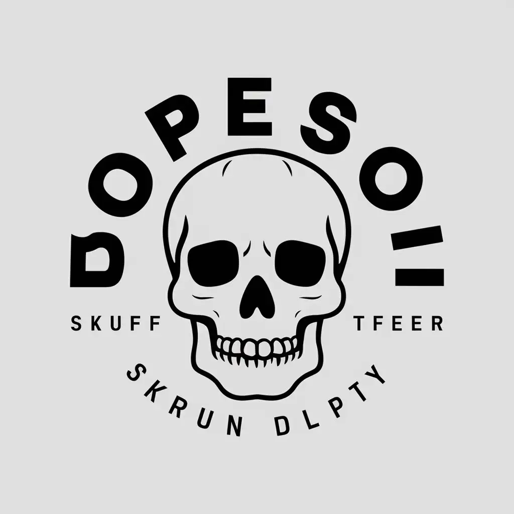 LOGO-Design-for-DopeSoul-Edgy-Skull-Symbol-on-Clear-Background