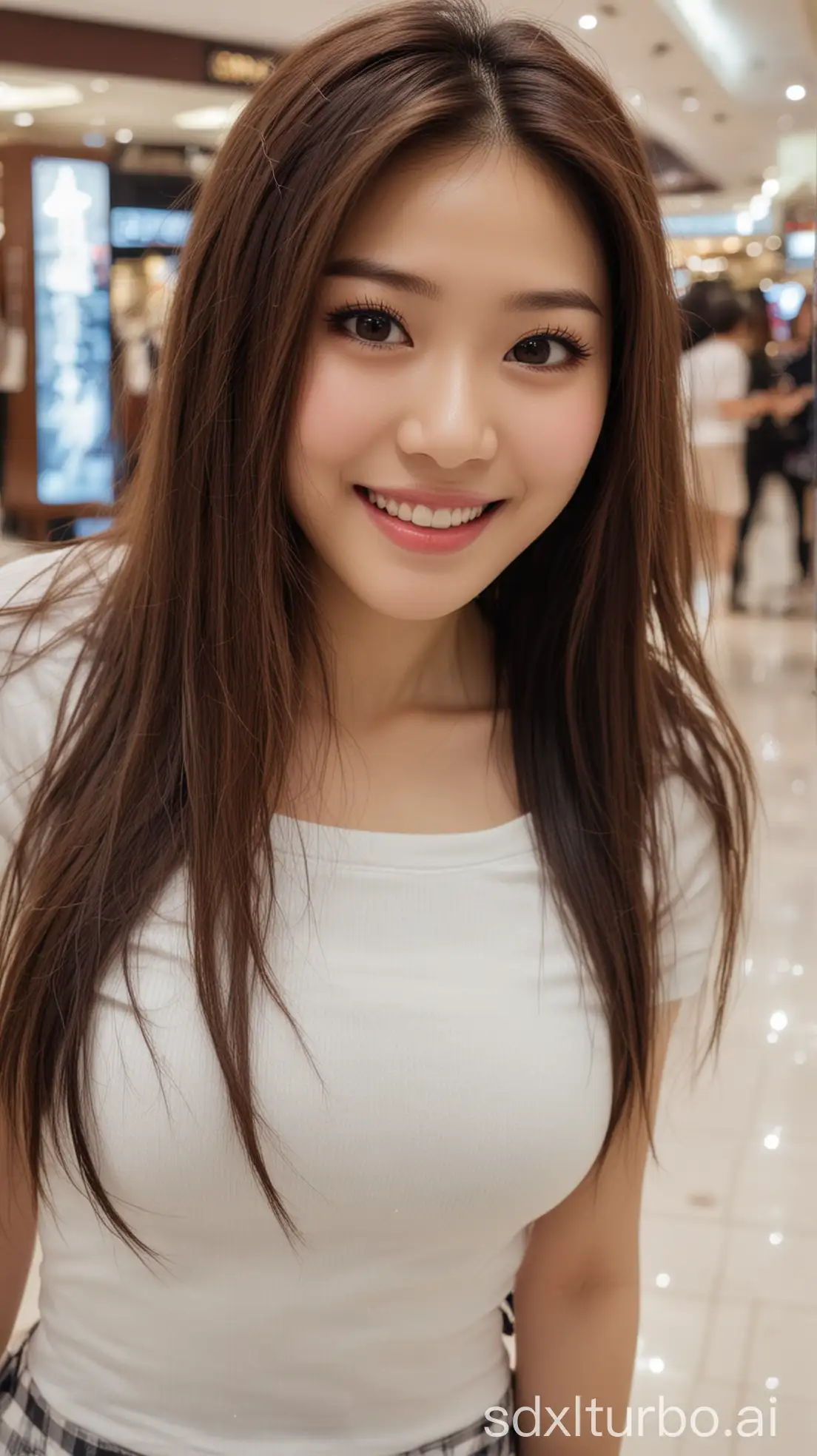 Chinese-Woman-with-Sweet-Smile-in-Winter-Outfit-at-Mall