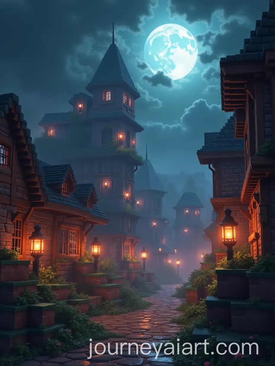 Minecraft-Scene-Filled-with-Dangers-and-Perils