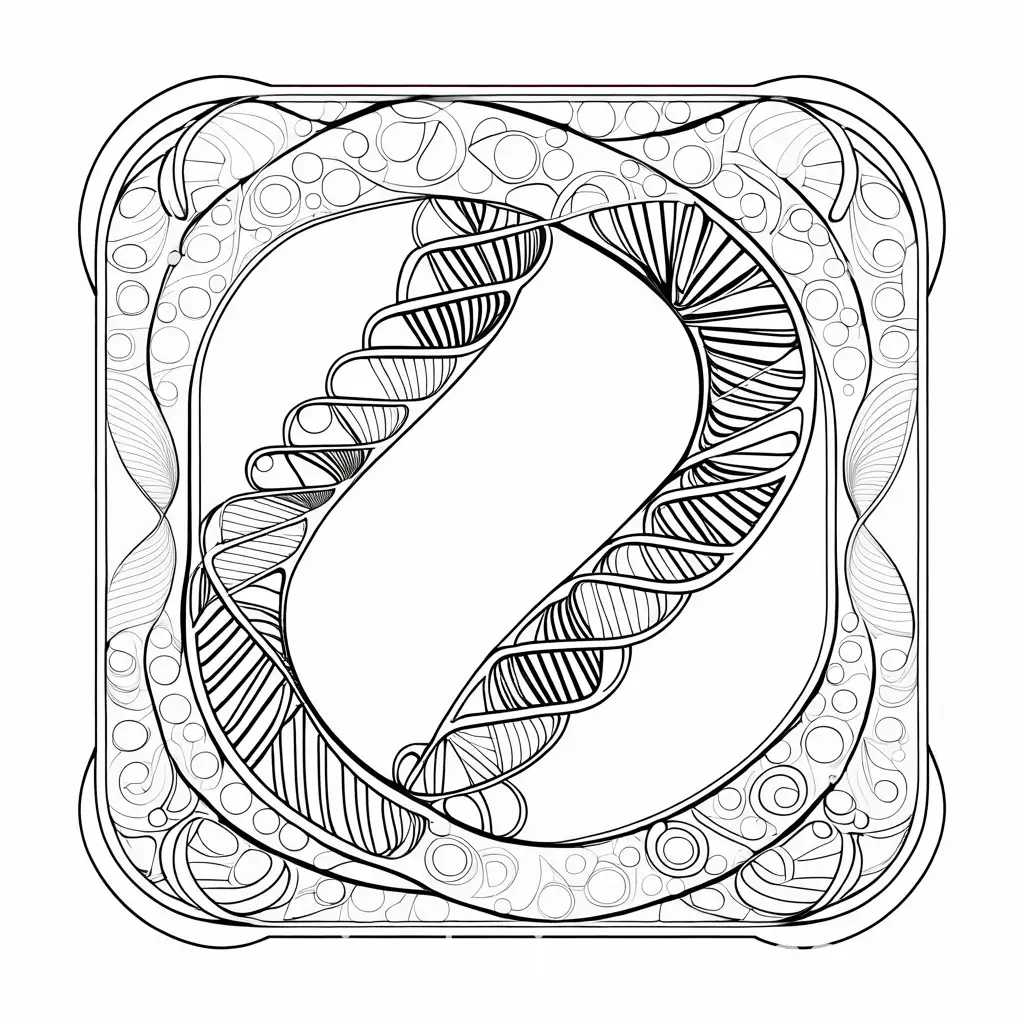 DNA-Helix-Coloring-Page-in-Simple-Black-and-White-Line-Art