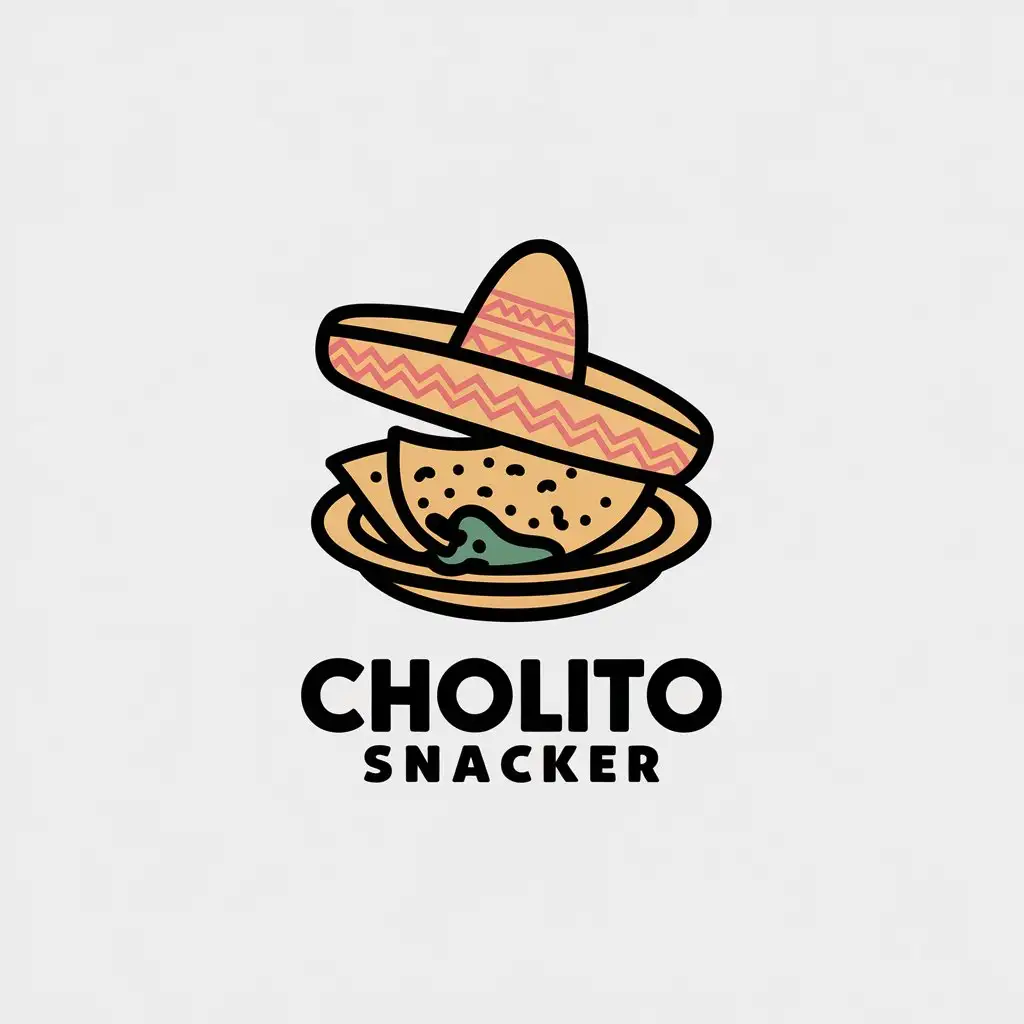 LOGO Design for Cholito Snacker Minimalistic Nachos with Sombrero Theme