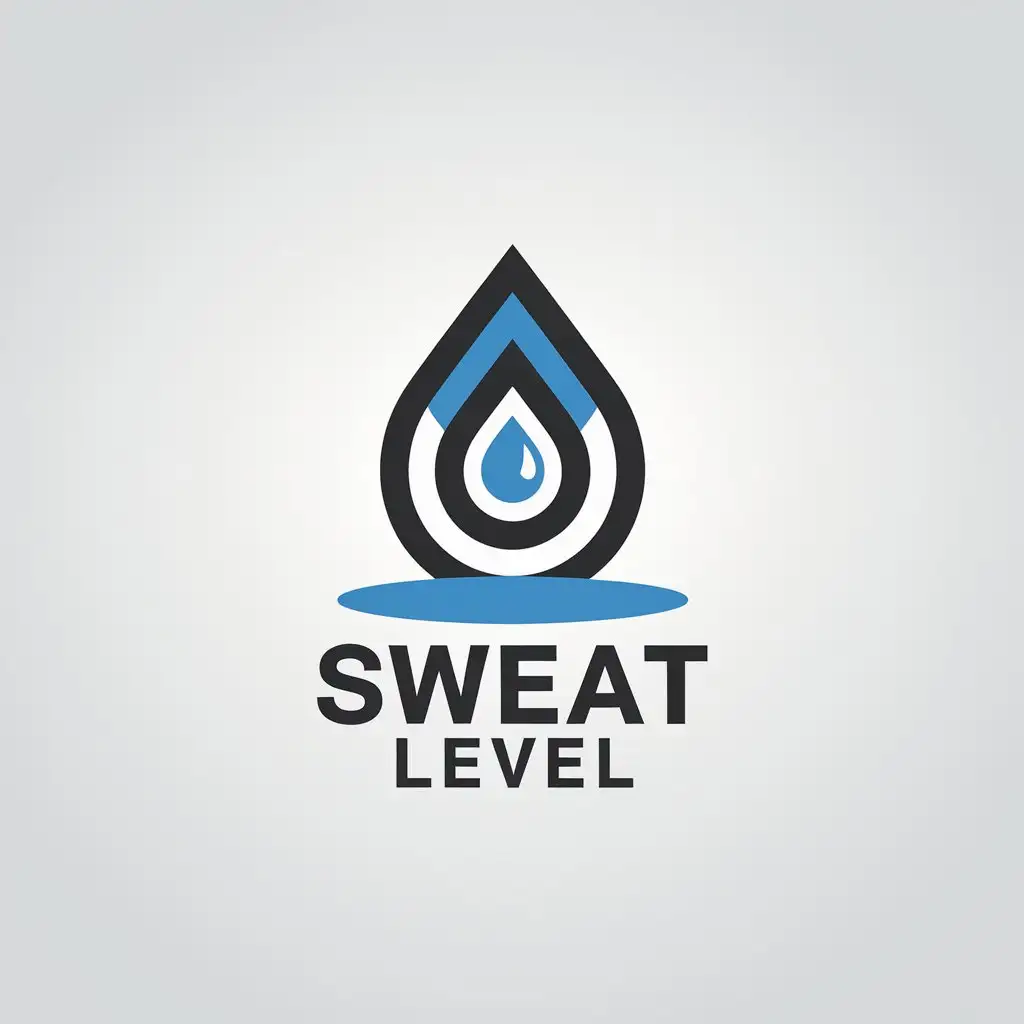 LOGO Design for Sweat Level Minimalistic Blue Sweat Droplet for Sports Fitness