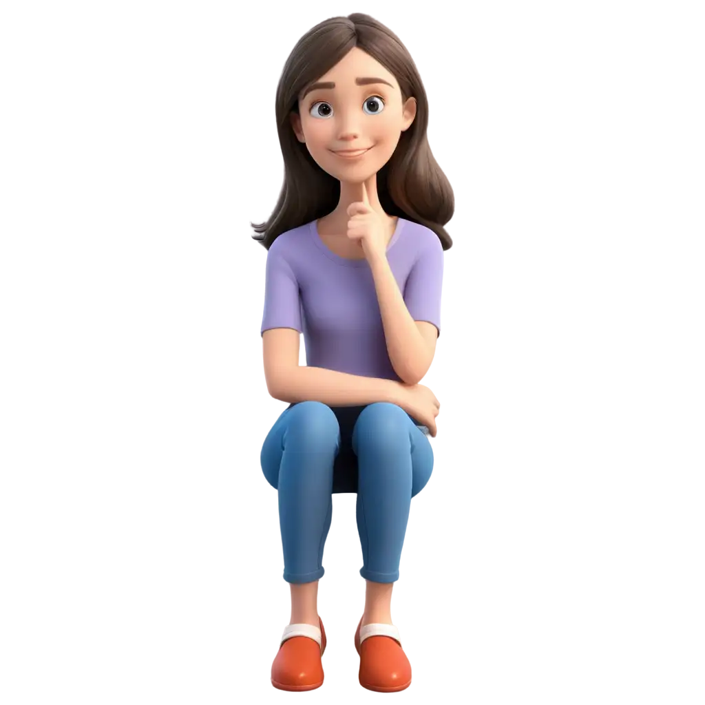 Happy-Girl-Sitting-and-Thinking-PNG-Ideal-for-Creative-Projects