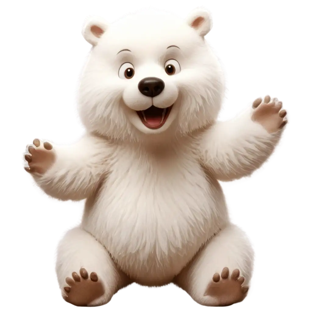 Funny-and-Happy-White-Fluffy-Cartoon-Bear-PNG-Image-for-Versatile-Uses