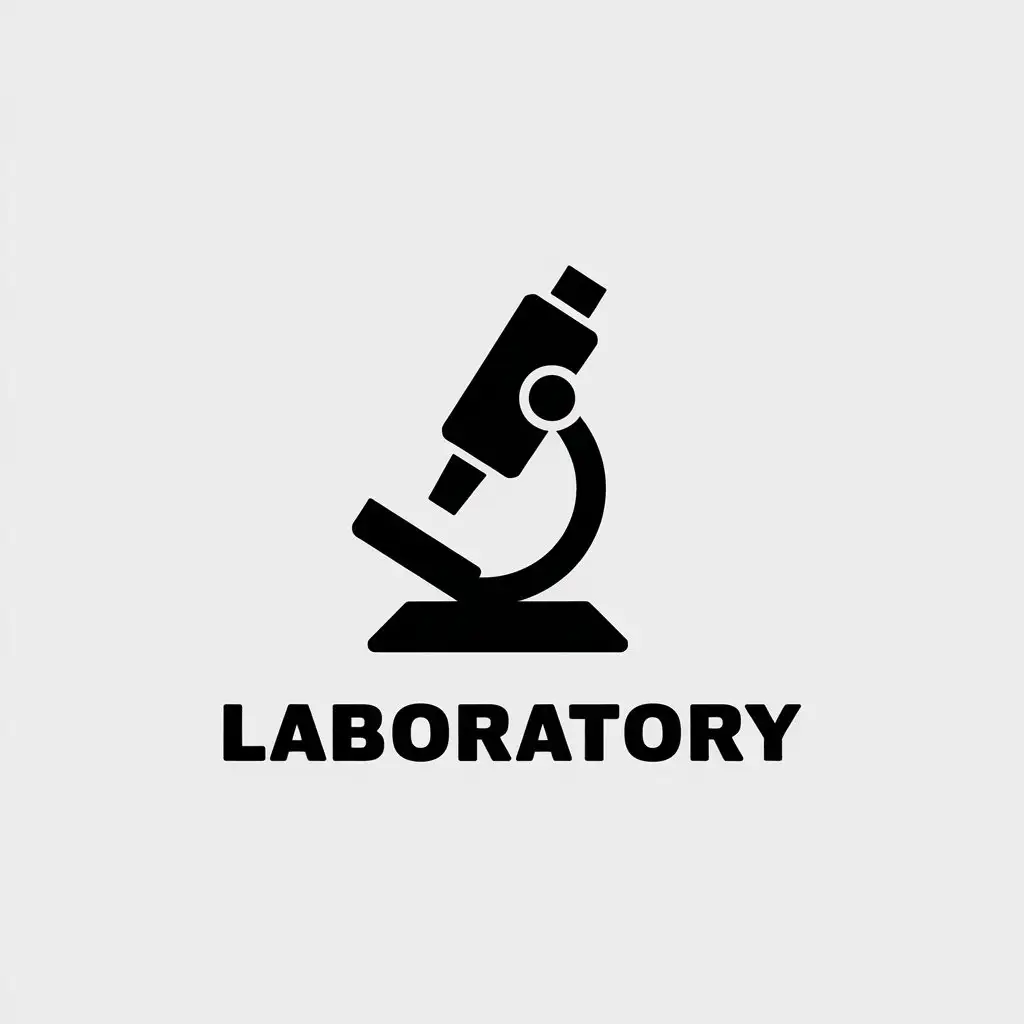 a vector logo design,with the text "laboratory", main symbol:microscope,Minimalistic,be used in Others industry,clear background