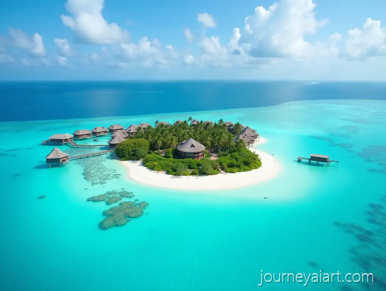 Aerial-View-of-a-ParadiseMaldives-resort-aerial-view-Resort-in-the-Maldives-Surrounded-by-Coral-Reefs-and-Blue-Waters
