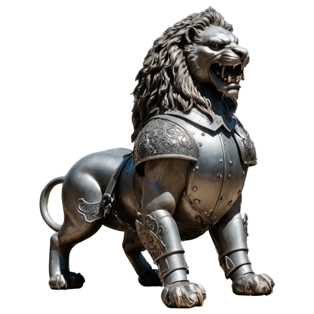 Muscular-Medieval-Armored-Lion-PNG-Image-for-HighQuality-Digital-Art-and-Designs