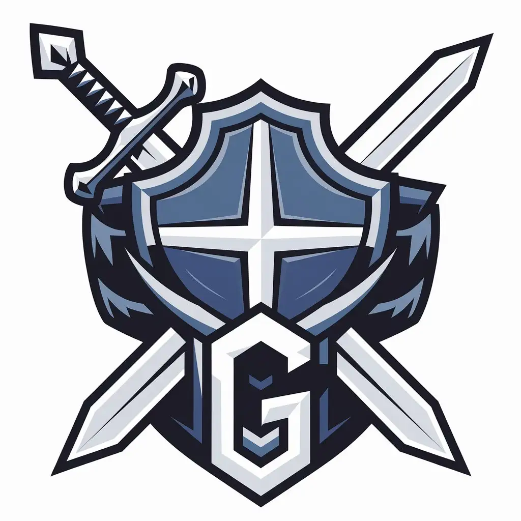 a vector logo design,with the text "G", main symbol:shield and sword,complex,be used in Technology industry,clear background