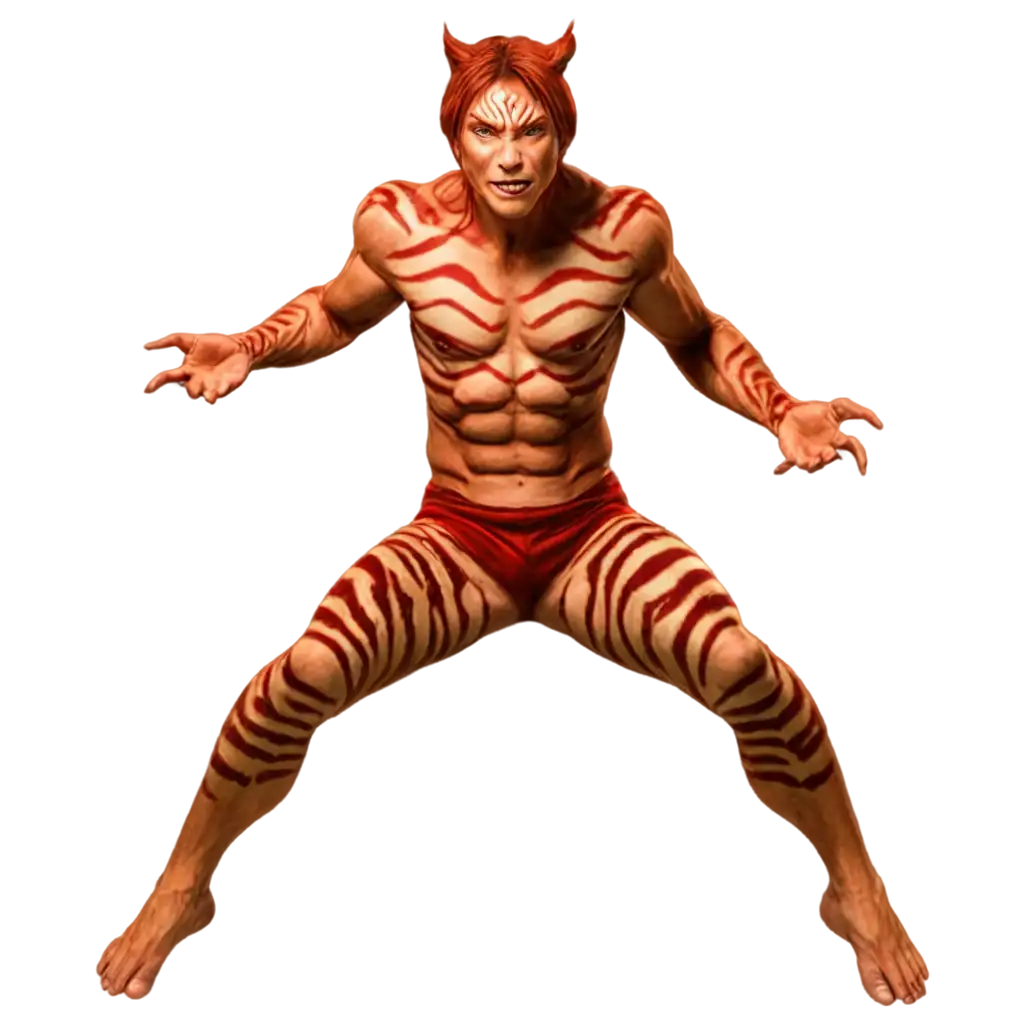 Stunning-Red-TigerHuman-Hybrid-PNG-for-Dynamic-Visuals