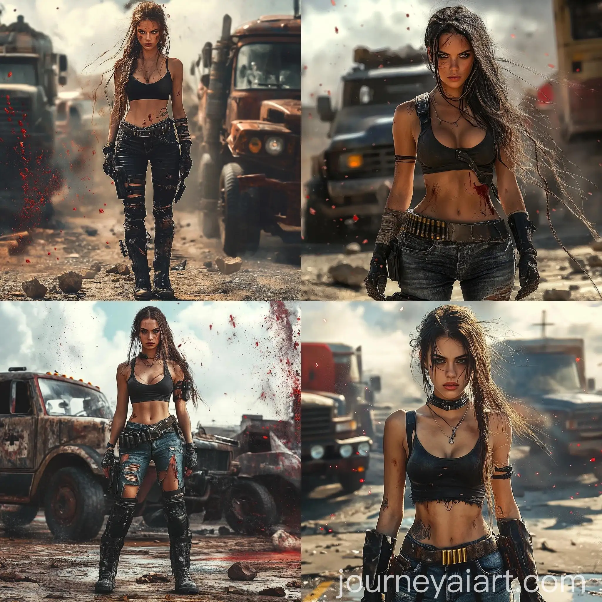 PostApocalyptic-Female-Warrior-in-Mad-Max-Style-Scene