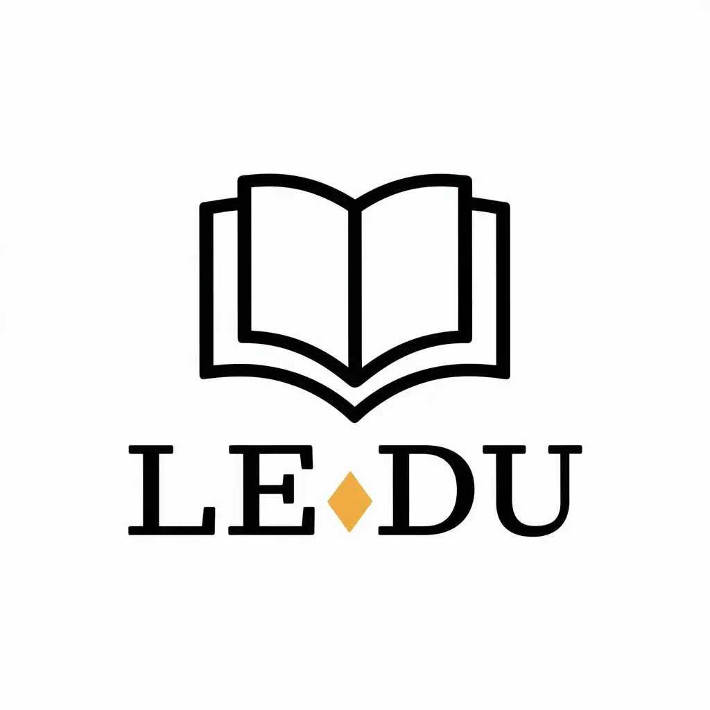 a vector logo design,with the text "Le du", main symbol:book,Moderate,be used in Education industry,clear background