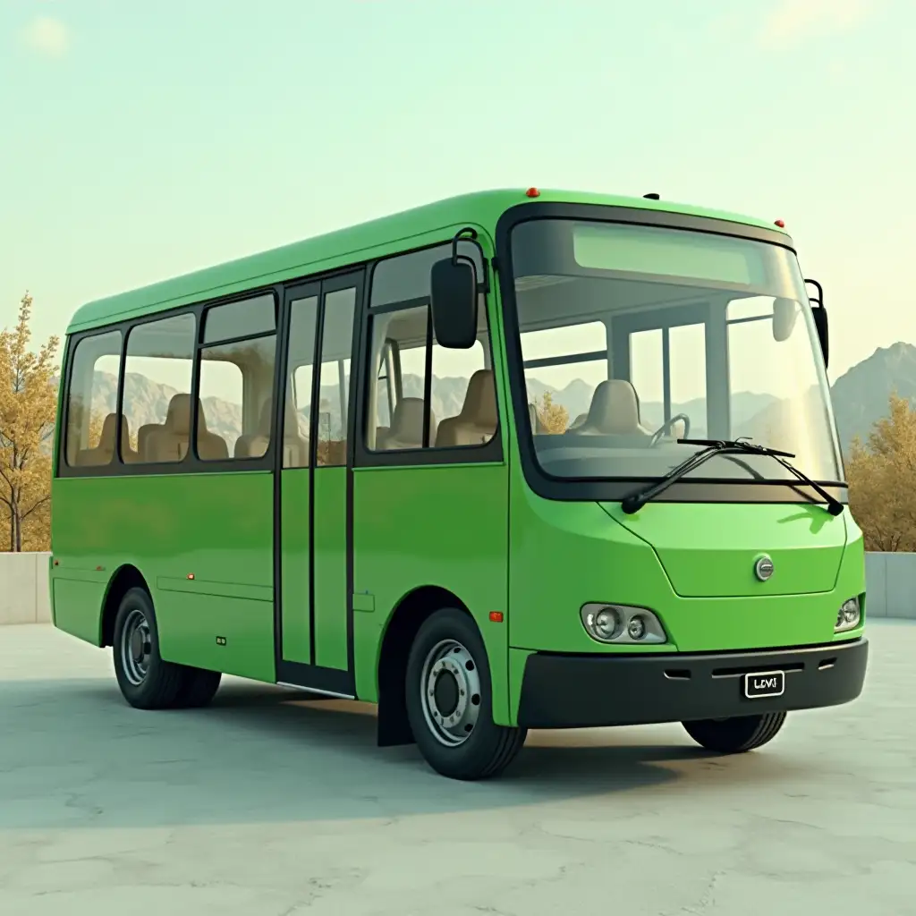 Sleek-Green-Minimalist-Bus-in-Urban-Setting