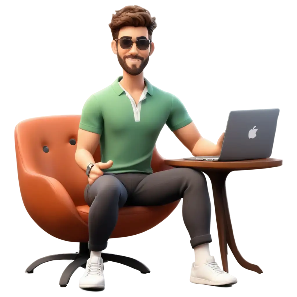 3D-Realistic-PNG-Character-of-a-Cool-Guy-with-Apple-MacBook-Sunglasses-and-Trendy-Hairstyle