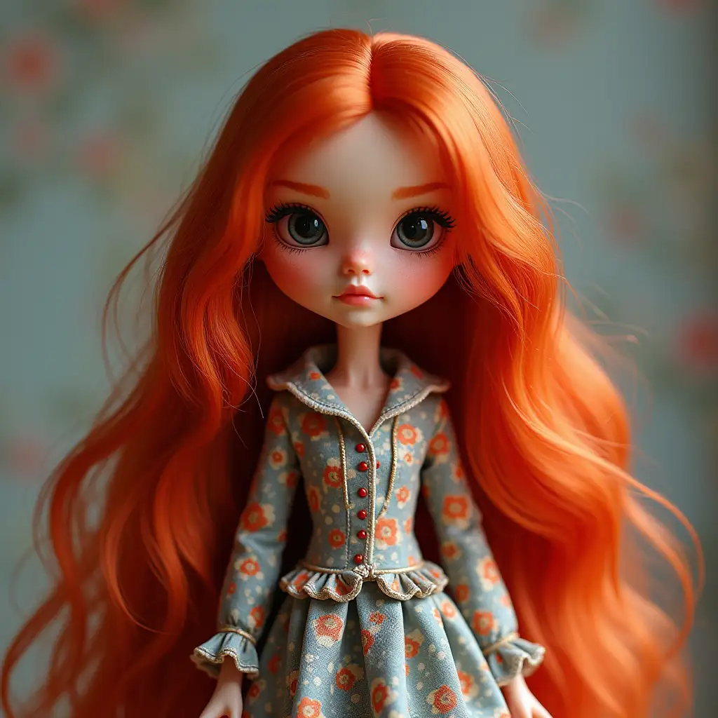 Long-haired, redhead, doll
