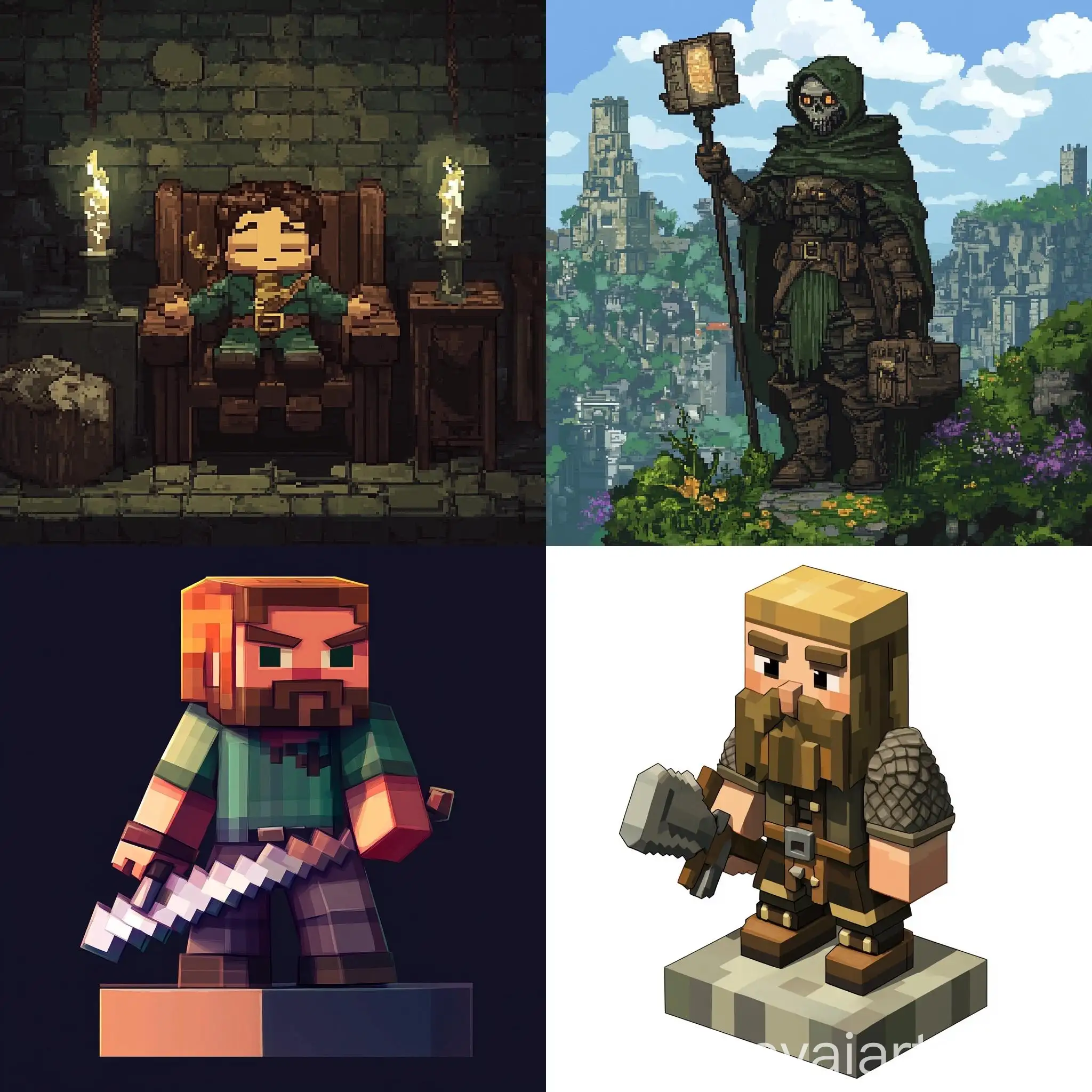 Minecraft-Sculk-Warden-in-Pixel-Art-Style
